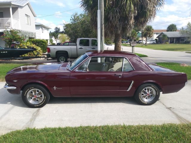1965 Burgundy Ford Mustang Coupe