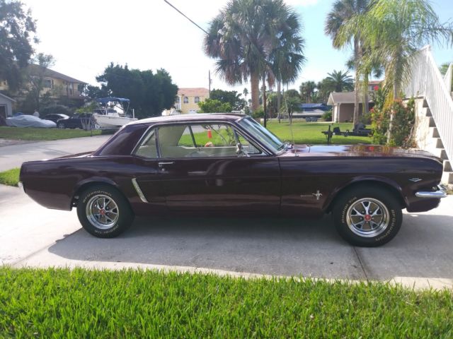 1965 Burgundy Ford Mustang Coupe