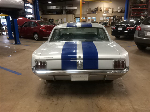 1965 Silver with Blue Stripes Ford Mustang Coupe