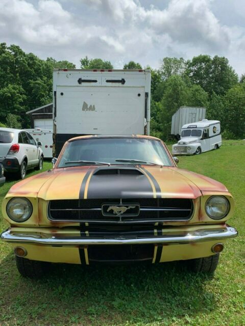 1965 Yellow and Black with painted patina Ford Mustang Coupe