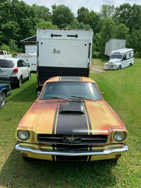 1965 Yellow and Black with painted patina Ford Mustang Coupe