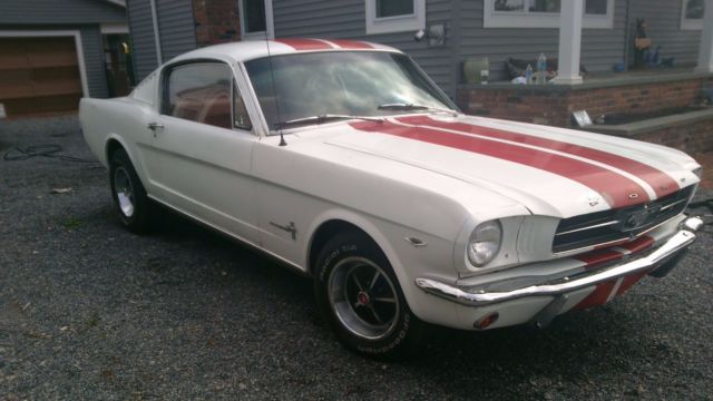 1965 White Ford Mustang