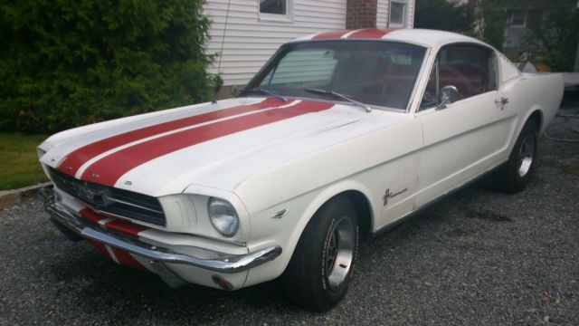 1965 White Ford Mustang