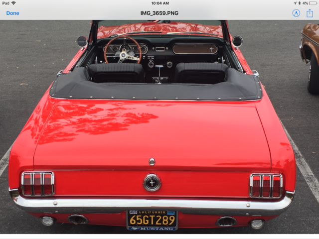 1965 Custom Red /Orange Ford Mustang Convertible