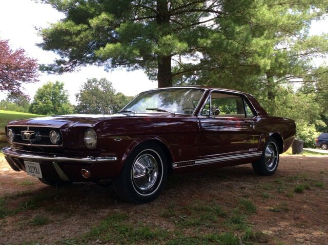 1965 Burgundy Ford Mustang Coupe