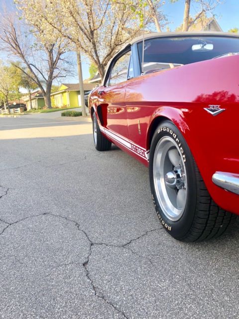 1965 Red with white stripes Ford Mustang Convertible