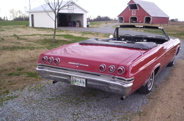 1965 Red Chevrolet Impala Convertible