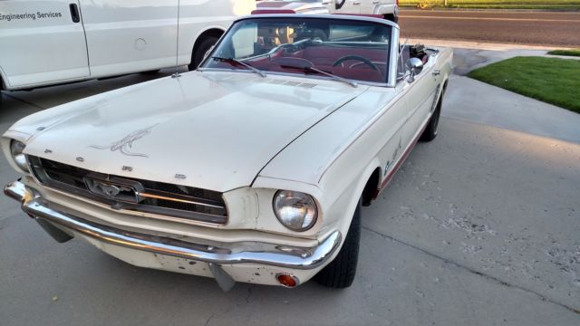 1965 White Ford Mustang Convertible