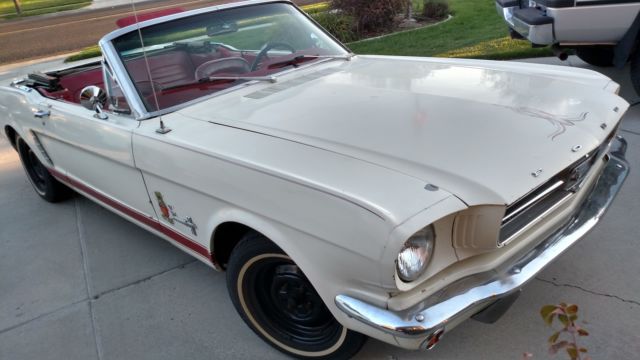 1965 White Ford Mustang Convertible