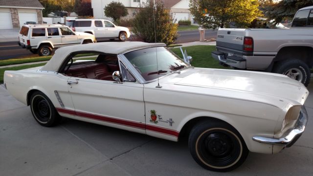 1965 White Ford Mustang Convertible