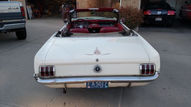 1965 White Ford Mustang Convertible
