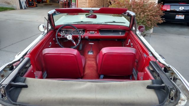 1965 White Ford Mustang Convertible