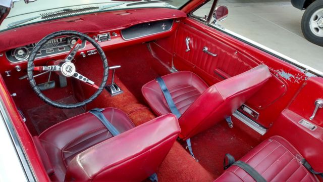 1965 White Ford Mustang Convertible