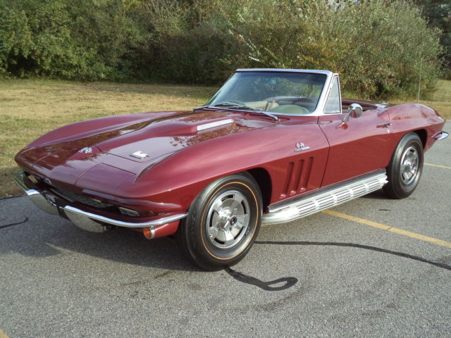 1966 Maroon Chevrolet Corvette Convertible