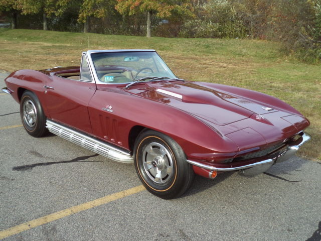 1966 Maroon Chevrolet Corvette Convertible