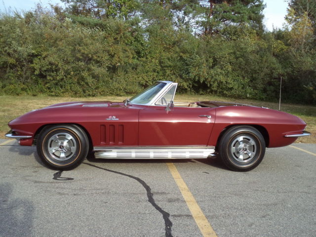 1966 Maroon Chevrolet Corvette Convertible