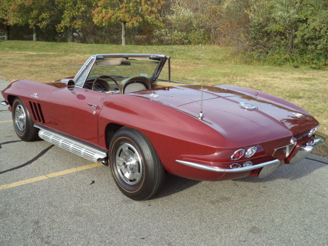 1966 Maroon Chevrolet Corvette Convertible