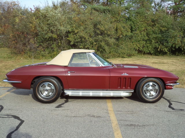 1966 Maroon Chevrolet Corvette Convertible