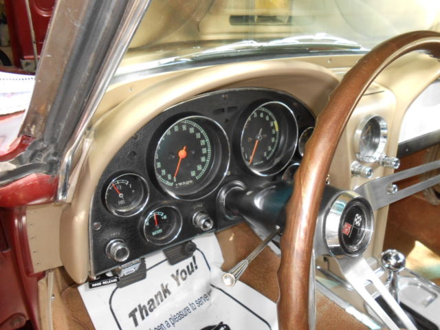 1966 Maroon Chevrolet Corvette Convertible