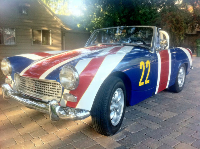1966 Red White and Blue Austin Healey Sprite Convertible
