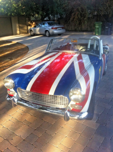 1966 Red White and Blue Austin Healey Sprite Convertible