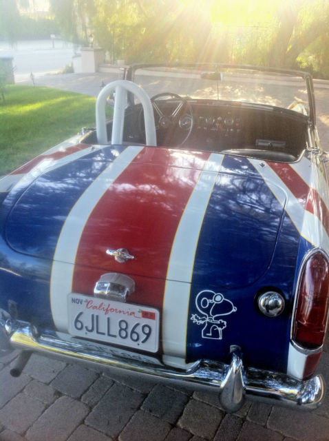 1966 Red White and Blue Austin Healey Sprite Convertible