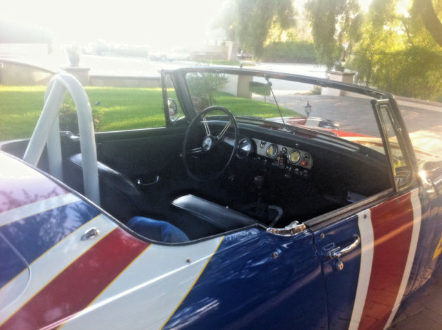 1966 Red White and Blue Austin Healey Sprite Convertible