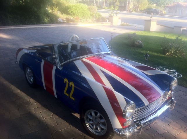 1966 Red White and Blue Austin Healey Sprite Convertible