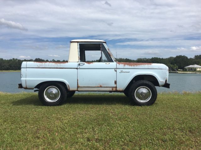 1966 Blue Ford Bronco Standard Cab Pickup