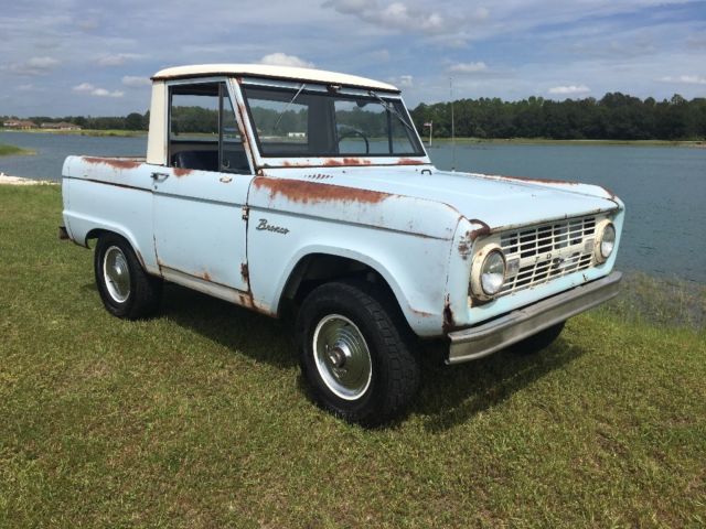 1966 Blue Ford Bronco Standard Cab Pickup