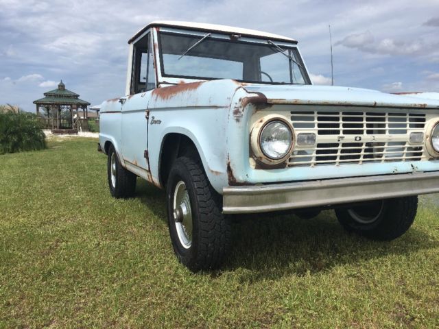 1966 Blue Ford Bronco Standard Cab Pickup