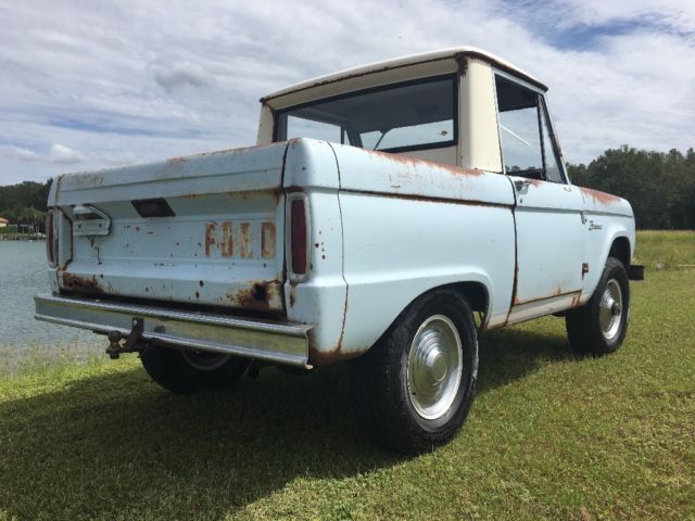 1966 Blue Ford Bronco Standard Cab Pickup