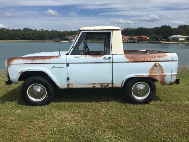 1966 Blue Ford Bronco Standard Cab Pickup