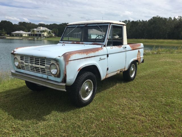 1966 Blue Ford Bronco Standard Cab Pickup