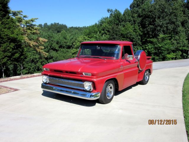 1966 Red Chevrolet C-10 STEP SIDESHORT WHEEL BASE