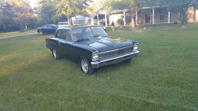 1966 Black Chevrolet Nova Sedan