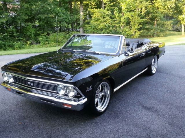 1966 Black Chevrolet Chevelle Convertible