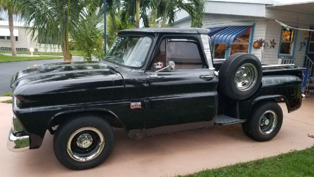 1966 black Chevrolet C-10 Standard Cab Pickup