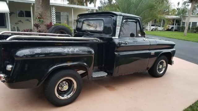 1966 black Chevrolet C-10 Standard Cab Pickup