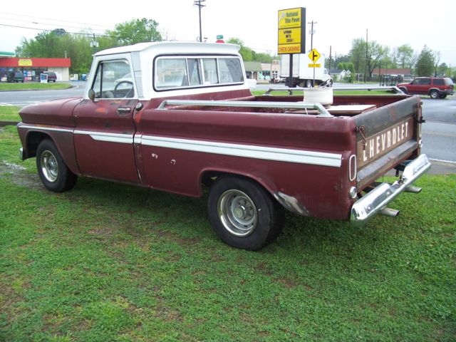 1966 burgandy Chevrolet C-10 truck