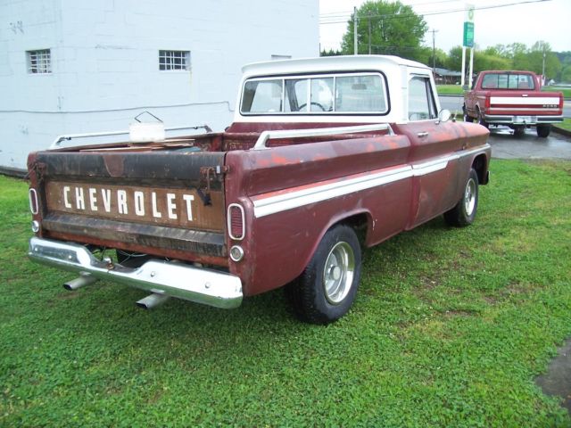 1966 burgandy Chevrolet C-10 truck