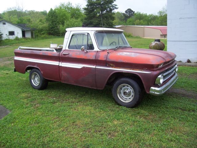 1966 burgandy Chevrolet C-10 truck