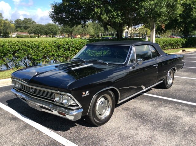 1966 Black Chevrolet Chevelle Convertible