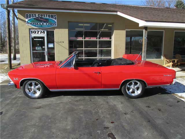 1966 Red Chevrolet Chevelle 2 door convertible