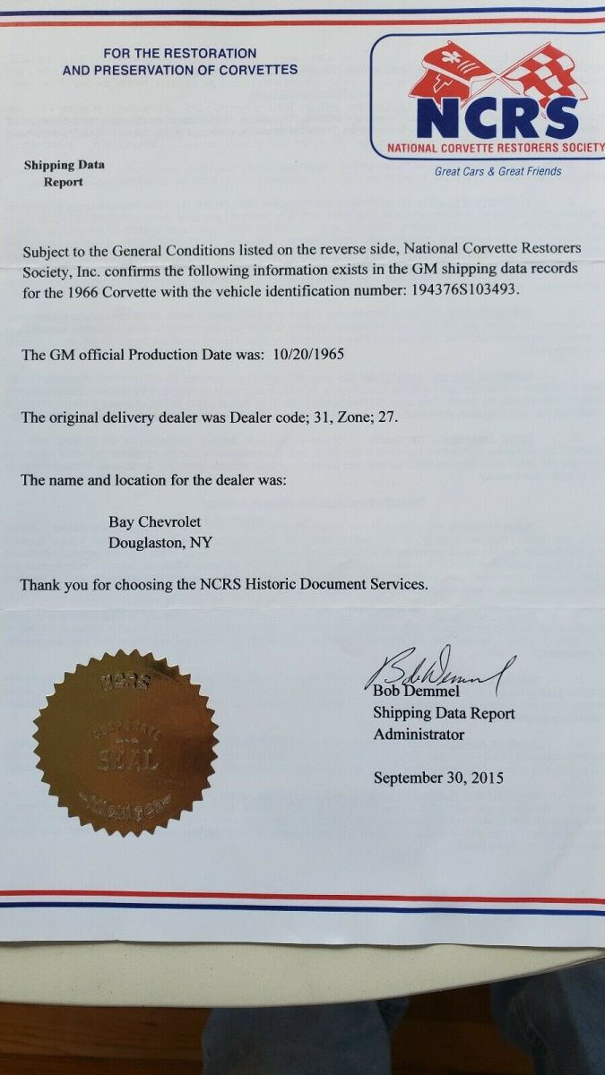 1966 Blue Chevrolet Corvette