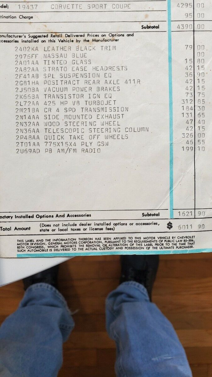 1966 Blue Chevrolet Corvette