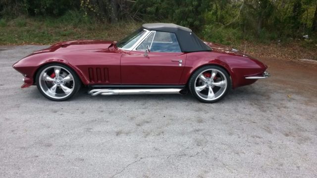 1966 Burgundy Chevrolet Corvette Convertible
