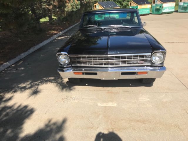 1966 Black Chevrolet Nova Sedan