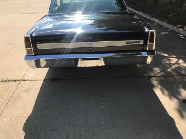 1966 Black Chevrolet Nova Sedan