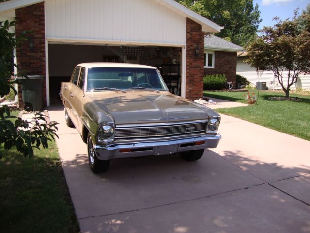 1966 Gold Chevrolet Nova Sedan